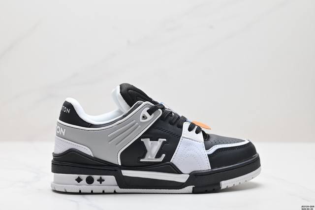 真标全新lv路易威登louis Vuitton Trainer Sneaker Low休闲运动文化百搭板鞋 尺码:40-45 Id:Jed129-Qdr