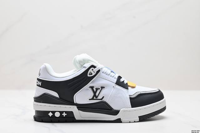 真标全新lv路易威登louis Vuitton Trainer Sneaker Low休闲运动文化百搭板鞋 尺码:40-45 Id:Jed129-Qdr