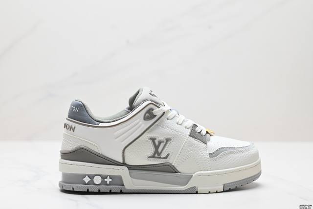 真标全新lv路易威登louis Vuitton Trainer Sneaker Low休闲运动文化百搭板鞋 尺码:36-45 Id:Jed129-Qdr