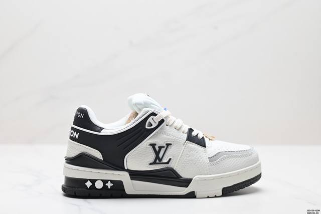 真标全新lv路易威登louis Vuitton Trainer Sneaker Low休闲运动文化百搭板鞋 尺码:36-45 Id:Jed129-Qdr