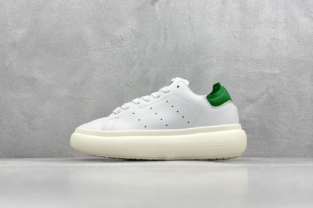 双12特价 Ad Originals Stan Smith Pe史密斯面包版系列低帮轻量松糕经典百搭复古休闲运动厚底板鞋“皮革全黑尾” 此次全新鞋型选择 Ori