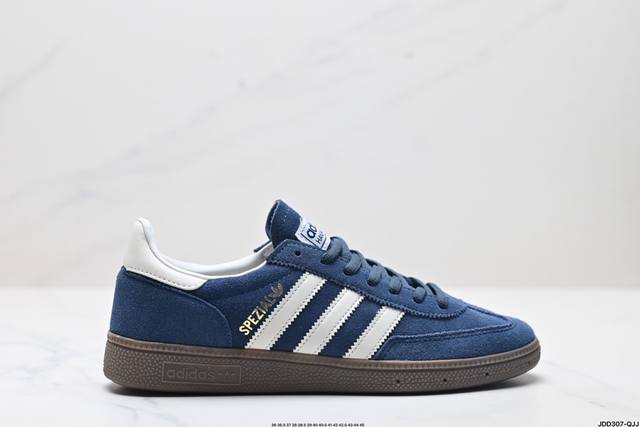 公司级adidas Handball Spezial 阿迪达斯经典款 复古休闲板鞋 全鞋采用反毛皮制作 牛筋耐磨大底 承载青春情怀的板鞋 经典三条杠装饰鞋侧 品