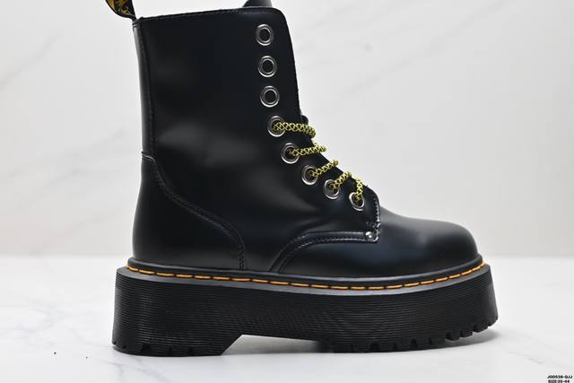 公司级dr.Martens马汀博士 Martens 1460 Smooth Leather Platform系列松糕高帮英伦骑士朋克复古机车厚底粗跟 马丁靴 采