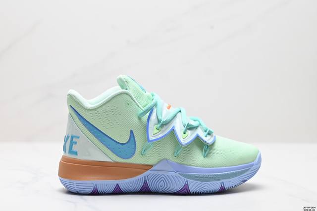 真标spongebob Squarepants海绵宝宝 X Nike Kyrie5 欧文5 章鱼哥海绵宝宝 中帮 耐克实战篮球鞋 货号:Cj6951-300 尺