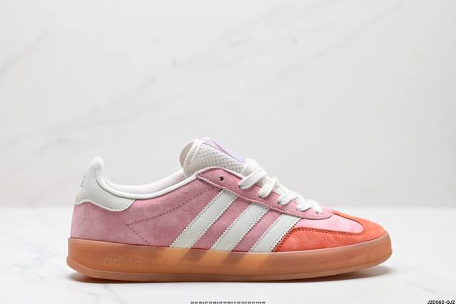 公司级adidas Originals Gazelle Indoor W三叶草休闲防滑耐磨低帮板鞋 鞋头出色设计 塑就出众贴合感 稳固的后跟贴合足部曲线设计 软