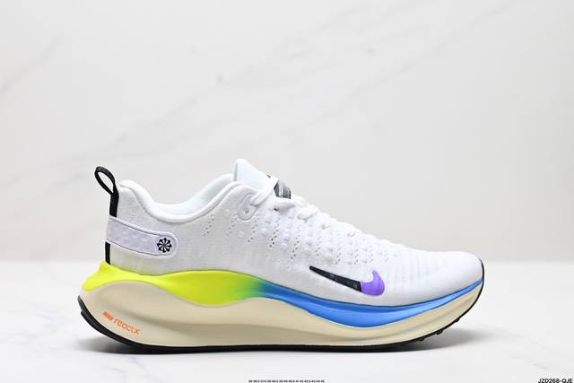 公司级nike Reactx Infinity Run 4马拉松 跑鞋 轻量鞋面搭配位于足弓处的全新板带设计 细致包裹双脚 Nike React泡棉中底 前后掌