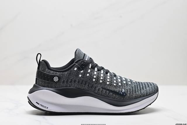 公司级nike Reactx Infinity Run 4马拉松 跑鞋 轻量鞋面搭配位于足弓处的全新板带设计 细致包裹双脚 Nike React泡棉中底 前后掌