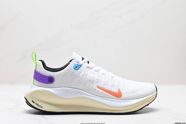 公司级nike Reactx Infinity Run 4马拉松 跑鞋 轻量鞋面搭配位于足弓处的全新板带设计 细致包裹双脚 Nike React泡棉中底 前后掌