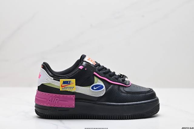 公司级耐克nike Wmns Air Force 1 Shadow全新少女系解构主义设计 马卡龙空军一号轻量增高低帮百搭板鞋 为经典设计注入玩味元素 分层结构