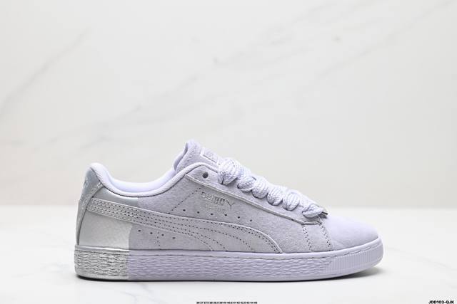 真标puma Basket Heart Patent 复古单品 彪马 防滑耐磨低帮德训板鞋 货号:381175 01 尺码:36 37 37.5 38 38.5