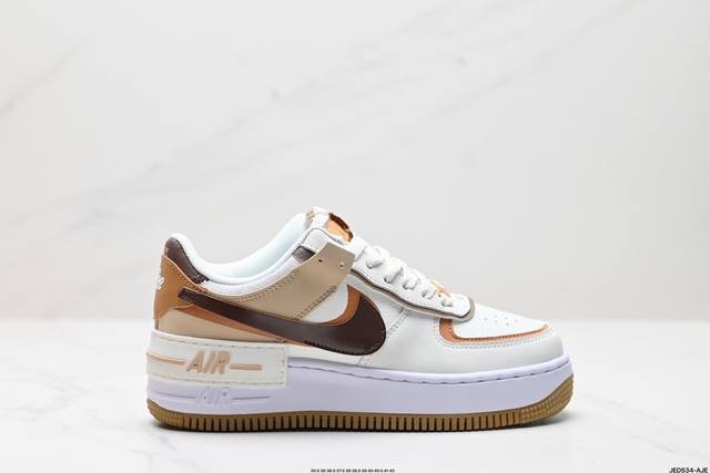 公司级耐克nike Wmns Air Force 1 Shadow全新少女系解构主义设计 马卡龙空军一号轻量增高低帮百搭板鞋 为经典设计注入玩味元素 分层结构、