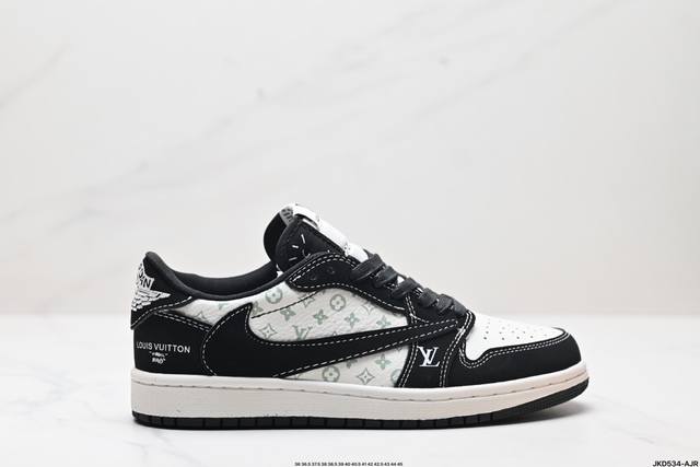 公司级aj1倒勾travis Scott X Air Jordan 1 ” Reverse Mocha “ Aj1乔1 Ts 闪电 联名倒钩 低帮文化篮球鞋 货