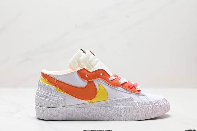 公司级sacai X Nike Blazer Mi D经典百搭中帮开拓者休闲运动板鞋 真硫化铝楦制作 原厂布料拼接 独家裁片完美鞋型 台湾进口软感荔枝头层皮 原