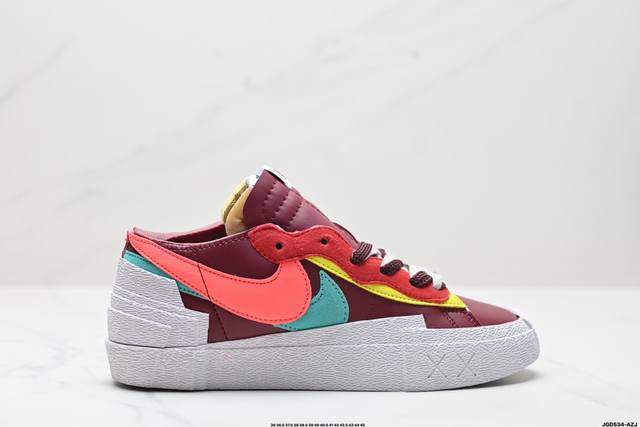 公司级sacai X Nike Blazer Mi D经典百搭中帮开拓者休闲运动板鞋 真硫化铝楦制作 原厂布料拼接 独家裁片完美鞋型 台湾进口软感荔枝头层皮 原