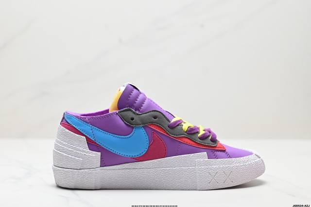 公司级sacai X Nike Blazer Mi D经典百搭中帮开拓者休闲运动板鞋 真硫化铝楦制作 原厂布料拼接 独家裁片完美鞋型 台湾进口软感荔枝头层皮 原