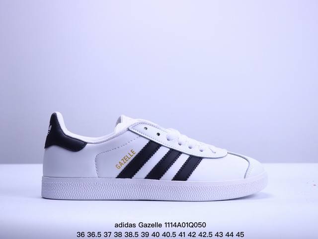 真标adidas Originals Gazelle 三叶草休闲防滑耐磨低帮板鞋 鞋头出色设计 塑就出众贴合感 稳固的后跟贴合足部曲线设计 软弹舒适 不易磨脚