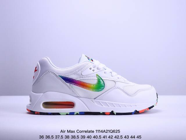 真标耐克air Max Correlate 男女子气垫缓震耐磨运动鞋时尚潮流休闲透气跑步鞋 选用网眼鞋面，脚感舒适透气。鞋舌、鞋侧及后跟处饰有品牌标识，简约大气