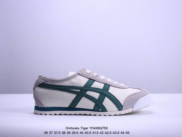 Onitsuka Tiger Mexico 66 阿斯克斯 鬼冢虎 低帮 男女同款 减震支撑低邦运动休闲鞋 这款鞋由皮革制成，具有鞋跟交叉加固设计，可提供更高的