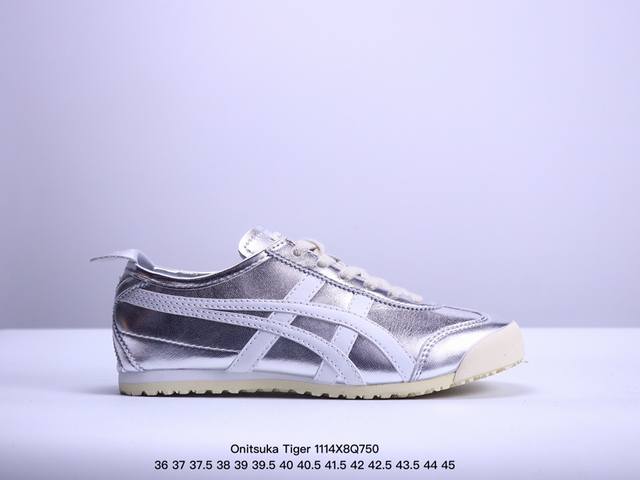 Onitsuka Tiger Mexico 66 阿斯克斯 鬼冢虎 低帮 男女同款 减震支撑低邦运动休闲鞋 这款鞋由皮革制成，具有鞋跟交叉加固设计，可提供更高的