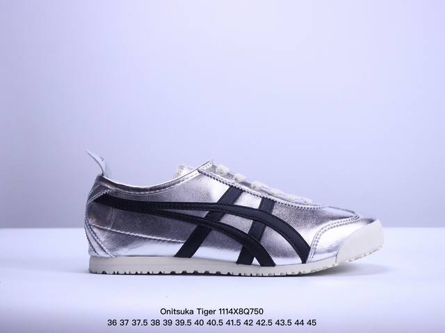 Onitsuka Tiger Mexico 66 阿斯克斯 鬼冢虎 低帮 男女同款 减震支撑低邦运动休闲鞋 这款鞋由皮革制成，具有鞋跟交叉加固设计，可提供更高的