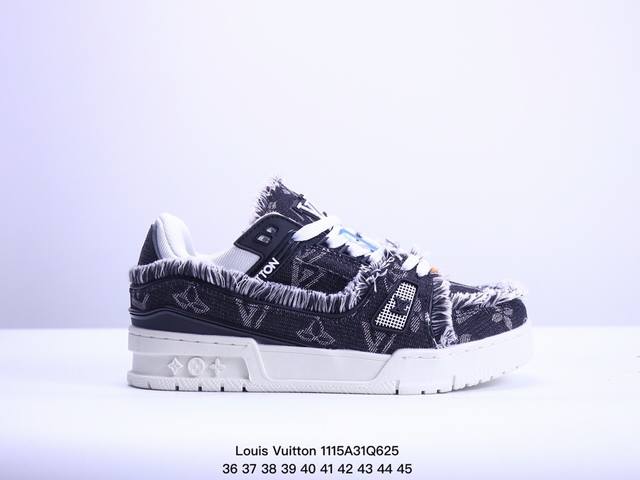 真标全新lv路易威登louis Vuitton Trainer Sneaker Low休闲运动文化百搭板鞋 尺码:36-45 Xm1115Q625