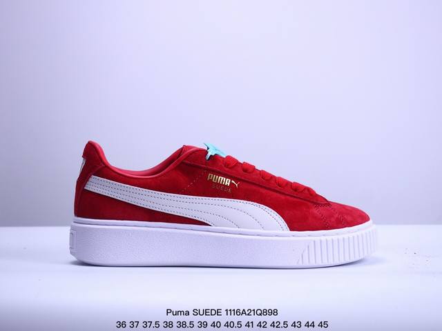 公司级puma Suede Platform Core复古单品 彪马 防滑耐磨低帮德训板鞋 货号:308220 02 尺码:36 37 37.5 38 38.5