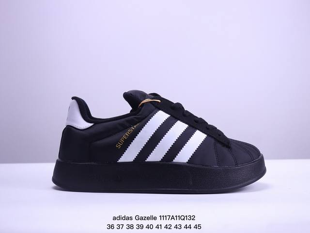 公司级adidas Originals Gazelle Home 三叶草休闲防滑耐磨低帮板鞋 鞋头出色设计 塑就出众贴合感 稳固的后跟贴合足部曲线设计 软弹舒适