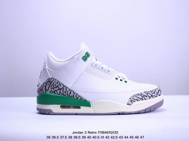 公司级air Jordan 3 Retro 复刻白水泥 Aj3 乔丹3代 Aj3 乔3 经典复刻白水泥 乔丹篮球鞋系列 鞋身以白色为主调，采用优质皮革材质搭配鞋