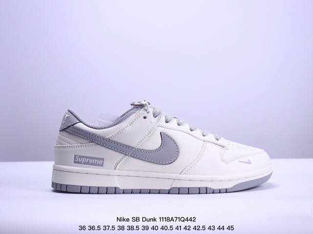 海外爆款限量发售！公司级 Nike Sb Dunk Low“Supreme联名 米灰帆布” 周年高端定制 低帮休闲板鞋 定制鞋盒 大厂纯原品质出货 超高清洁度