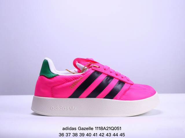 公司级adidas Originals Gazelle Home 三叶草休闲防滑耐磨低帮板鞋 鞋头出色设计 塑就出众贴合感 稳固的后跟贴合足部曲线设计 软弹舒适