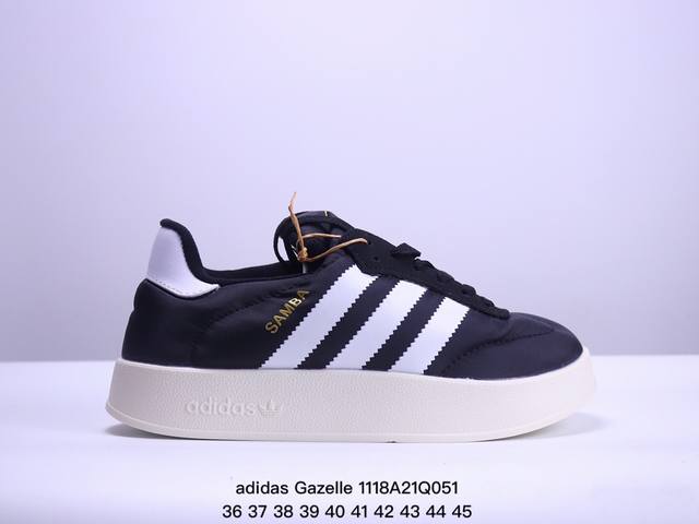 公司级adidas Originals Gazelle Home 三叶草休闲防滑耐磨低帮板鞋 鞋头出色设计 塑就出众贴合感 稳固的后跟贴合足部曲线设计 软弹舒适