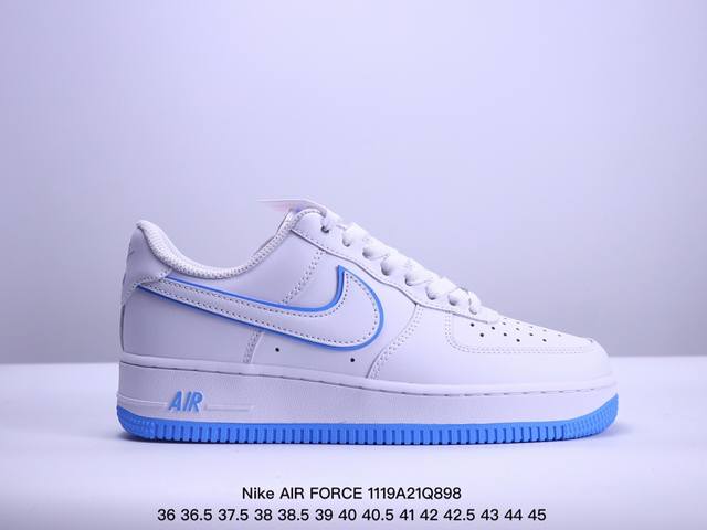 真标耐克nike Air Force 7 空军一号低帮百搭休闲运动板鞋。柔软、弹性十足的缓震性能和出色的中底设计，横跨复古与现代的外型结合，造就出风靡全球三十多