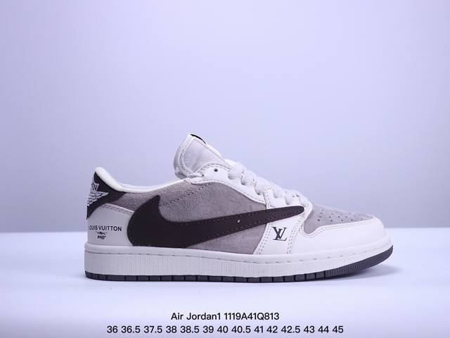 公司级aj1倒勾travis Scott X Air Jordan 1 ” Reverse Mocha “ Aj1乔1 Ts 闪电 联名倒钩 低帮文化篮球鞋 货