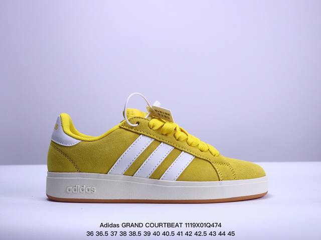 真标adidas Grand Courtbeat Base 00S 休闲 耐磨 低帮 板鞋 货号:Ih1039 尺码:36 36.5 37 38 38.5 39