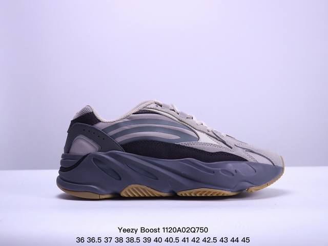 公司级 阿迪达斯 Adidas Yeezy Boost 椰子 700 限量3M休闲运动跑步鞋复古厚底增高老爹鞋。鞋面由皮革和绒面革打造，部分网眼面料的使用提供了