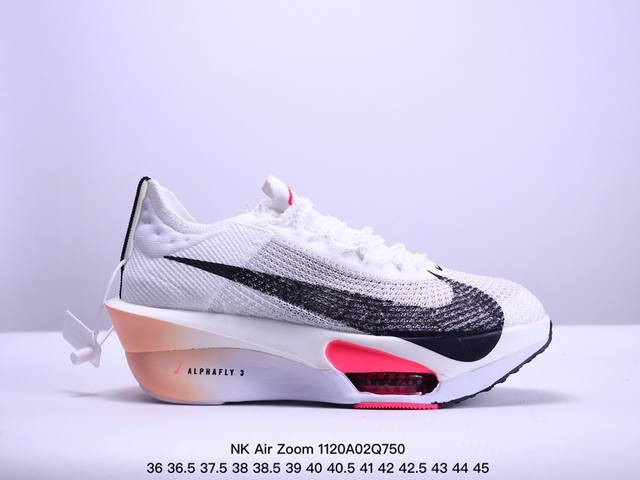 公司级nk Air Zoom Alphafly Next% 3 2024全新马拉松超级跑鞋 Fd8356-100 有史以来最轻盈、测试次数最多的nk Alpha