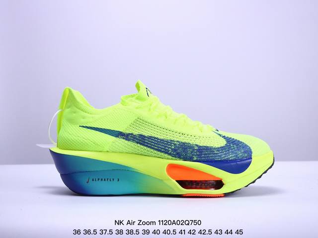 公司级nk Air Zoom Alphafly Next% 3 2024全新马拉松超级跑鞋 Fd8356-100 有史以来最轻盈、测试次数最多的nk Alpha