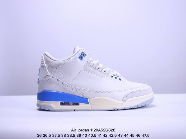 公司级air Jordan 3 Retro Aj3 乔3 复古休闲运动文化篮球鞋。 首次使用经典传神jump Man Logo 并创新使用后掌可视气垫。清爽有余