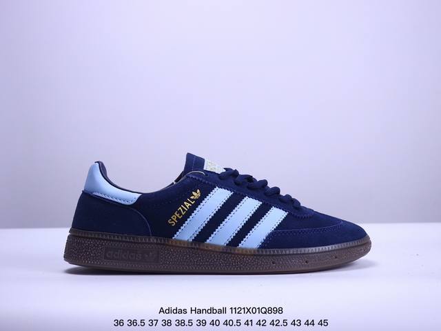 真标adidas Handball Spezial 官方正确版本 阿迪达斯经典款 复古休闲板鞋 全鞋采用反毛皮制作 牛筋耐磨大底 承载青春情怀的板鞋 经典三条杠