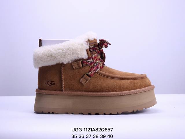 Ugg 雪地靴 女鞋广东原产，采用tpu模压鞋面内嵌人造卷曲羊毛，鞋面具有防水功能，选用7毫米uggpure 植入式羊毛里衬与可拆卸的uggpure 植入式羊毛