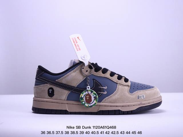 The North Face X Nike Dunk Sb Low 北面 X 耐克 Sb 低帮 联名米白灰 鞋身以浅灰色麂皮作为主色调，搭配米白色皮革框架覆盖层