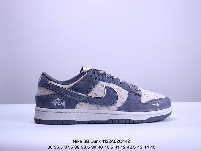 海外爆款限量发售！公司级 Nike Sb Dunk Low“ 斯图西联名 全猪八深灰” 周年高端定制 低帮休闲板鞋 定制鞋盒 大厂纯原品质出货 超高清洁度 皮料