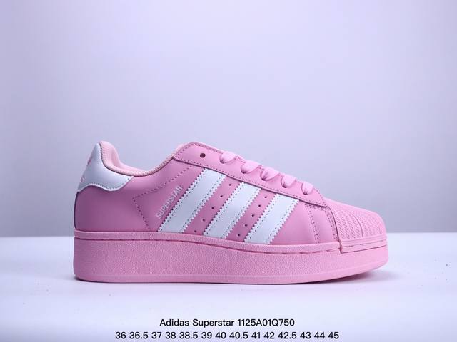 阿迪达斯 三叶草adidas Originals Superstar Xlg 贝壳头系列 Hello Ketry 刺绣猫低帮厚底松糕经典百搭休闲运动板鞋。当你试