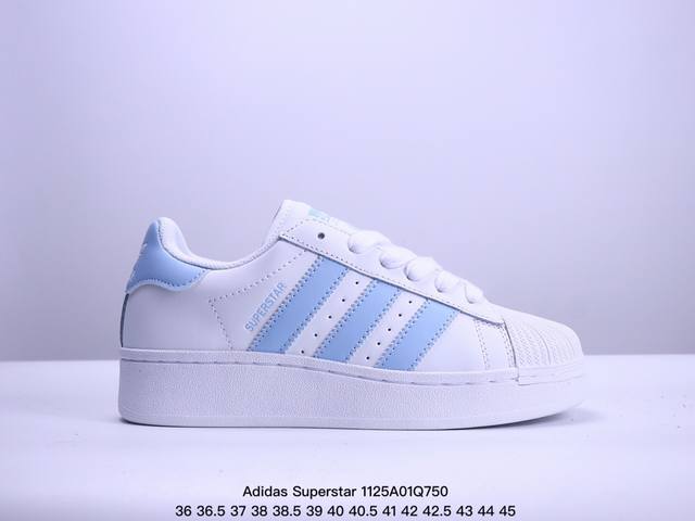 阿迪达斯 三叶草adidas Originals Superstar Xlg 贝壳头系列 Hello Ketry 刺绣猫低帮厚底松糕经典百搭休闲运动板鞋。当你试