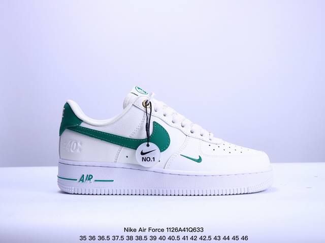 耐克 Nike Air Force 1 '07 Low 空军一号含气垫 低帮百搭厚底增高休闲运动板鞋。柔软、弹性十足的缓震性能和出色的中底设计，横跨复古与现代的