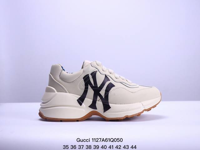 公司级gucci Rhyton Vintage Trainer Sneaker 古驰老爹鞋 5D皮革角状复古慢跑鞋 #全套专柜包装物及配件 右脚鞋舌和外盒标嵌入