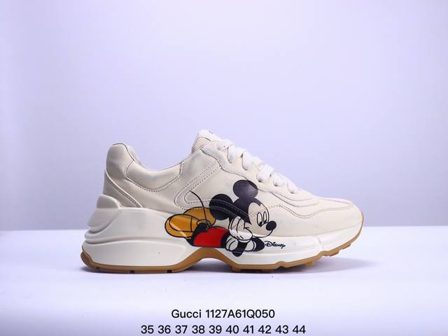 公司级gucci Rhyton Vintage Trainer Sneaker 古驰老爹鞋 5D皮革角状复古慢跑鞋 #全套专柜包装物及配件 右脚鞋舌和外盒标嵌入