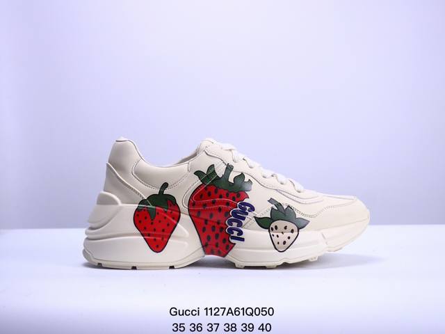 公司级gucci Rhyton Vintage Trainer Sneaker 古驰老爹鞋 5D皮革角状复古慢跑鞋 #全套专柜包装物及配件 右脚鞋舌和外盒标嵌入