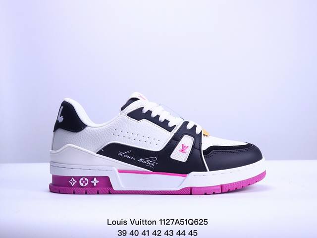 公司级全新lv路易威登louis Vuitton Trainer Sneaker Low休闲运动文化百搭板鞋 尺码:39-45 Xm1127Q625