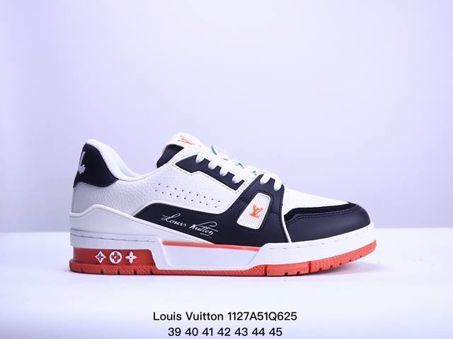 公司级全新lv路易威登louis Vuitton Trainer Sneaker Low休闲运动文化百搭板鞋 尺码:39-45 Xm1127Q625